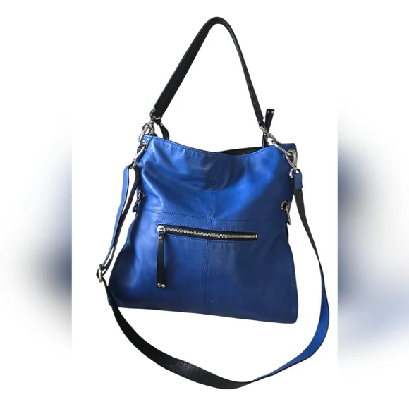 Blue Leather Shoulder Bag - Picture 3 of 16
